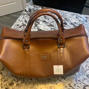 Brand New Cutter & Buck Leather Weekender Duffle Bag